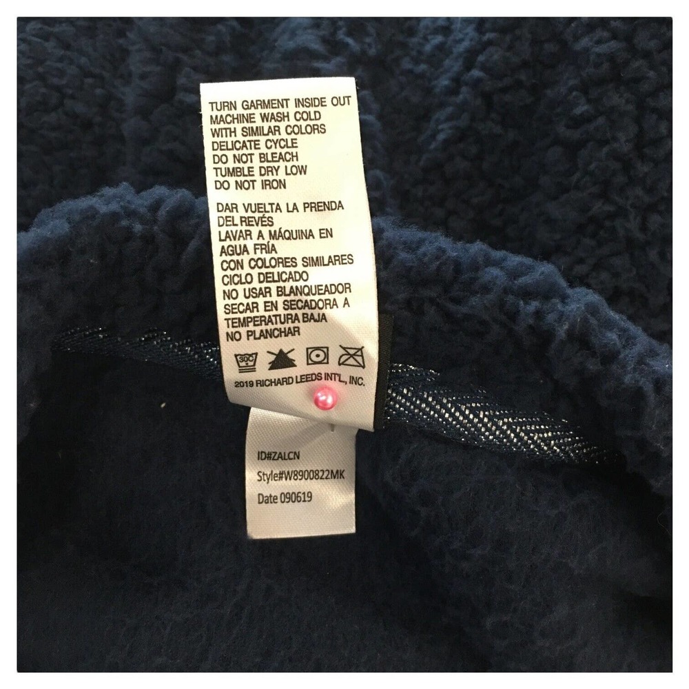 New Disney Mickey Mouse Sherpa Pullover Silver Foil Long Sleeve Girls Blue XL - Picture 7 of 8